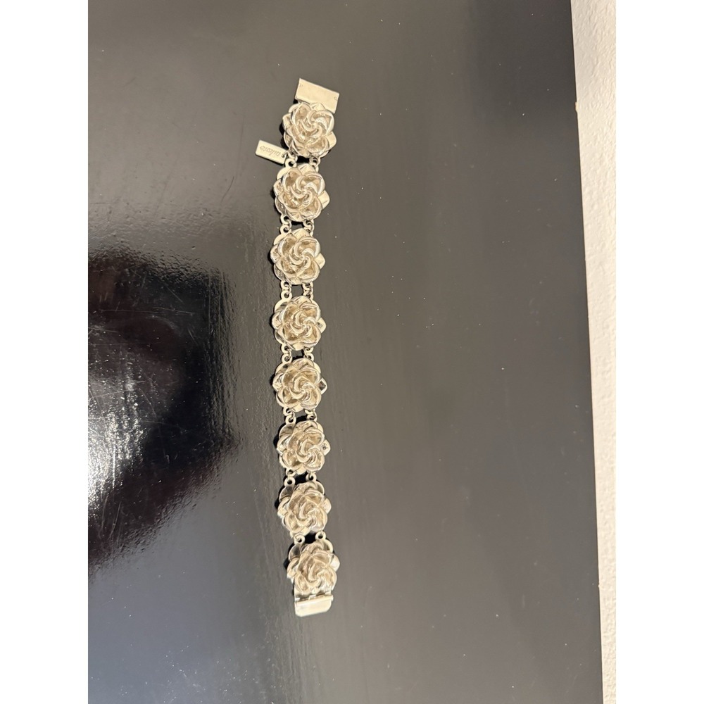 Tuleste Market Silver Roses Rosette Bracelet